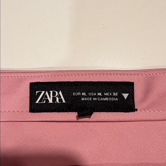 Zara Pink A-Line Satin Skirt Maxi elastic waistband - Picture 2 of 7